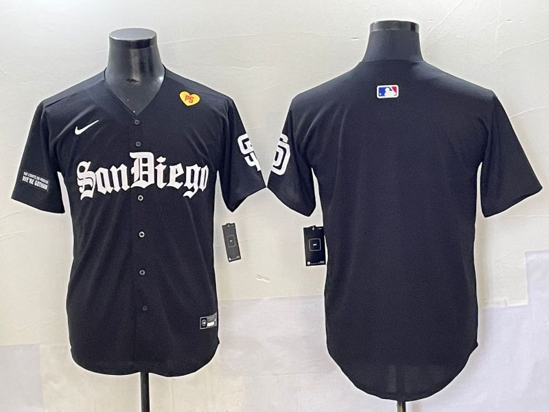 Men 2025 San Diego Padres Blank Black Five generations Joint Name Nike MLB Jersey style 9->san diego padres->MLB Jersey